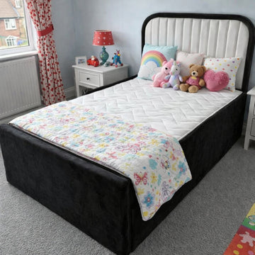Single bed size UK — 90x190cm upholstered bed frame