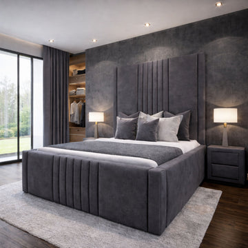 Headboard height guide — extra-tall upholstered headboard UK bed