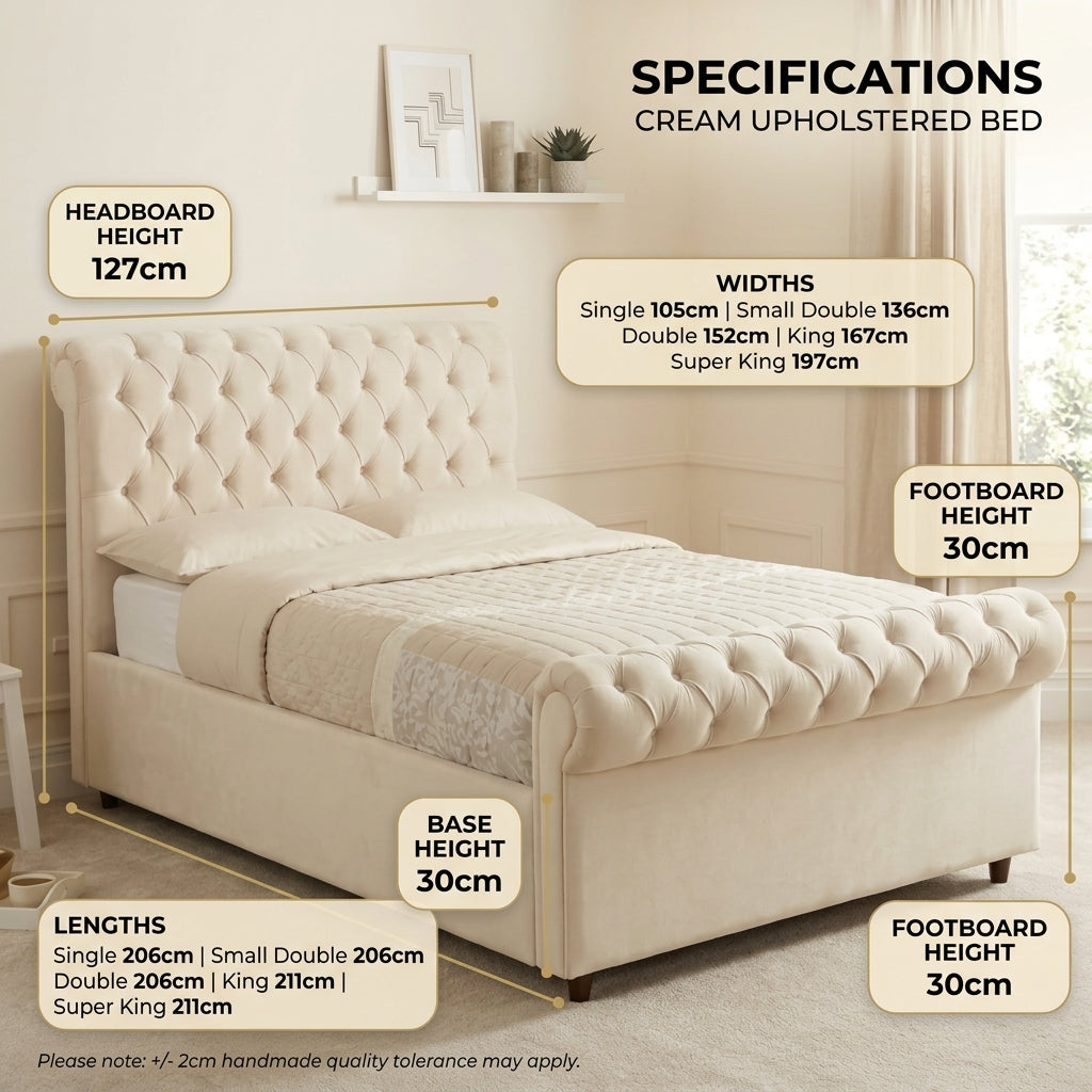 Florenza Chesterfield Ottoman Bed