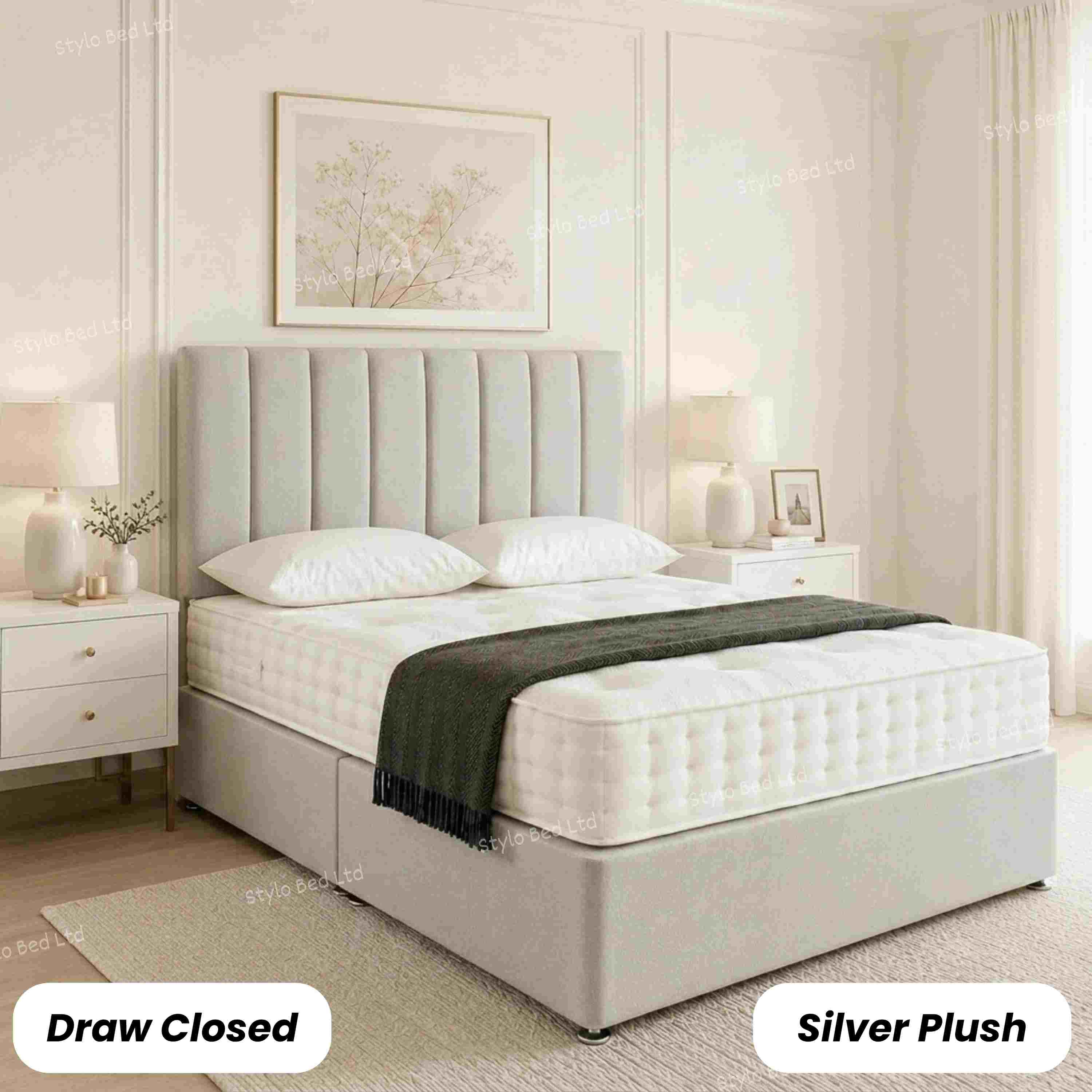 D'Amicow Luxury UK Divan Bed Base with Drawer Storage,