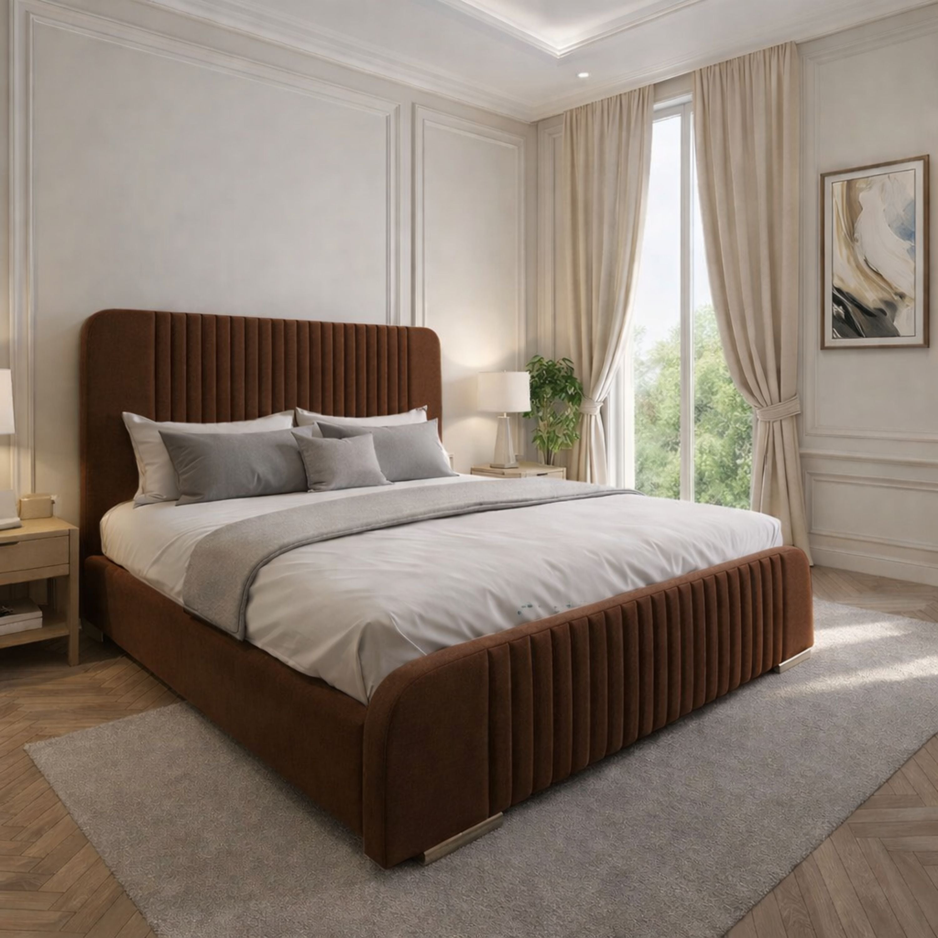 Noble Winged Ottoman Bed