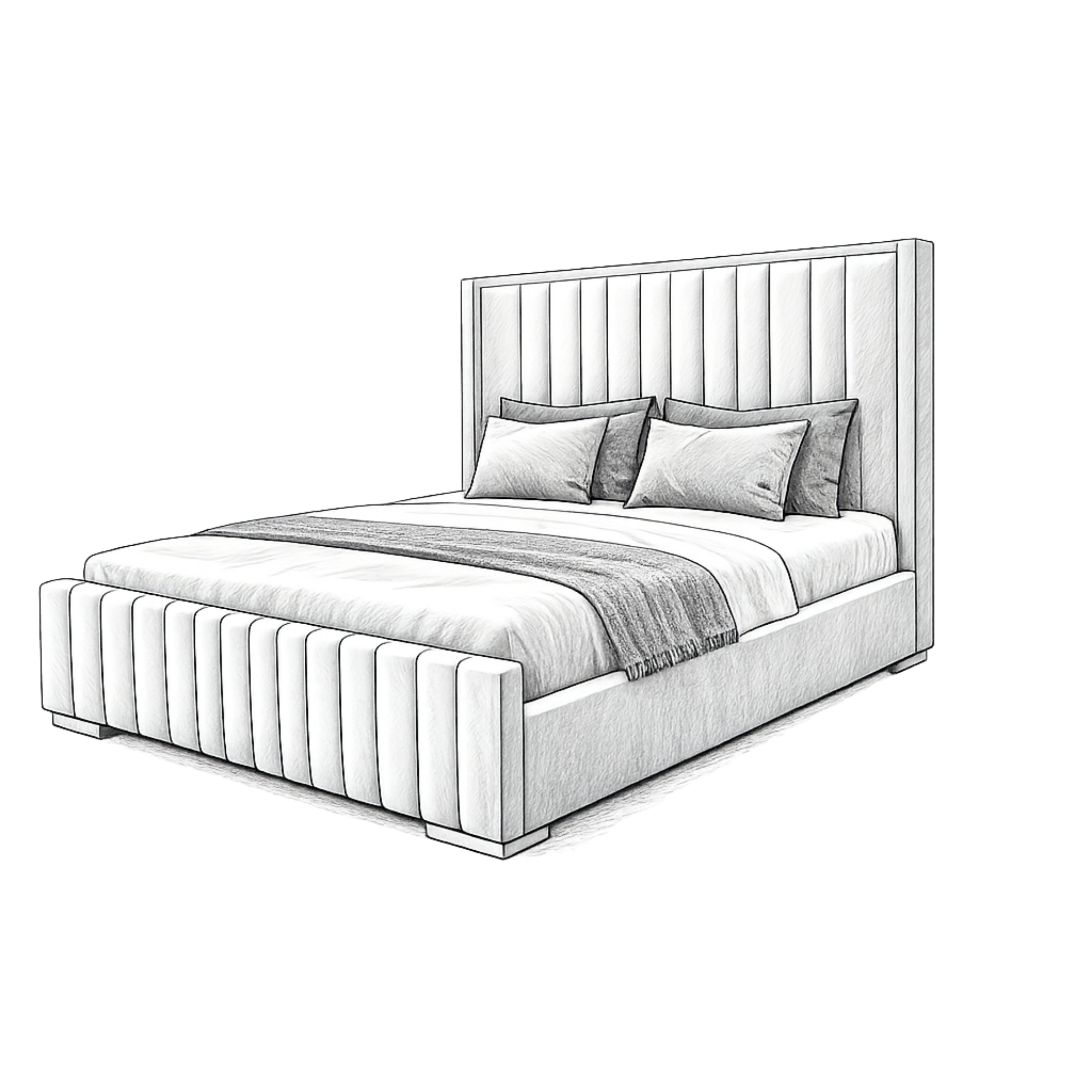 Milano Plush Velvet Ottoman Bed