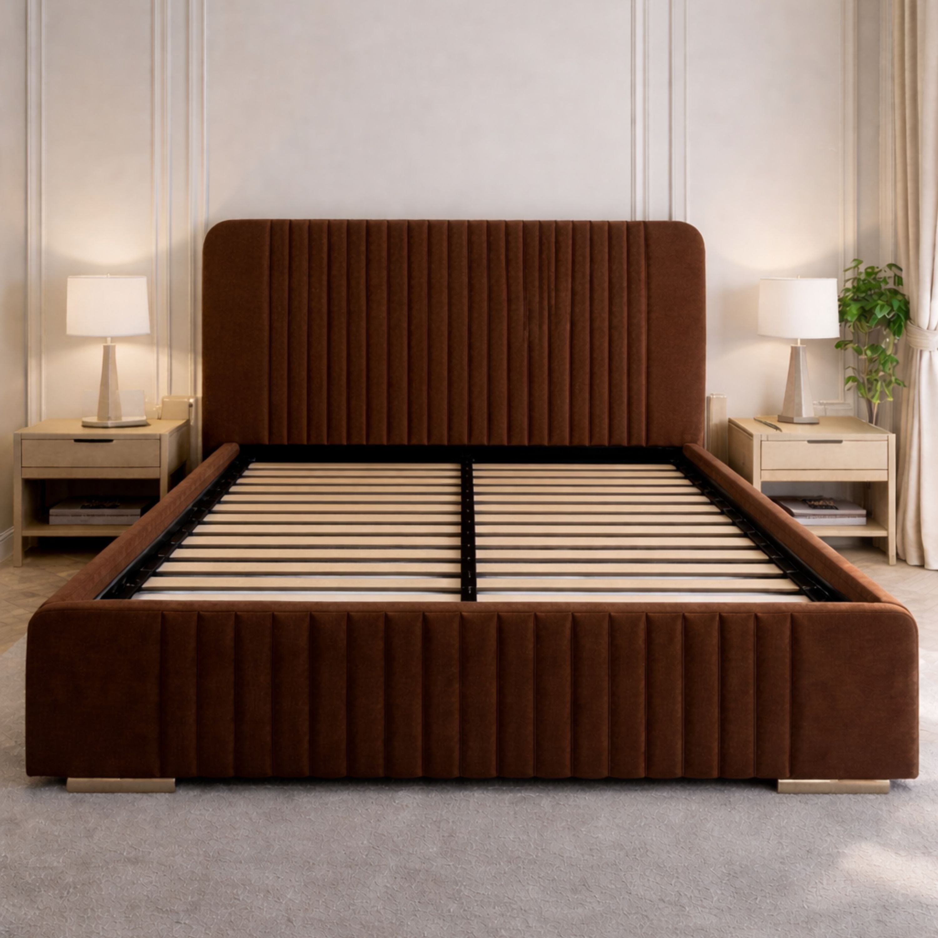 Noble Winged Ottoman Bed