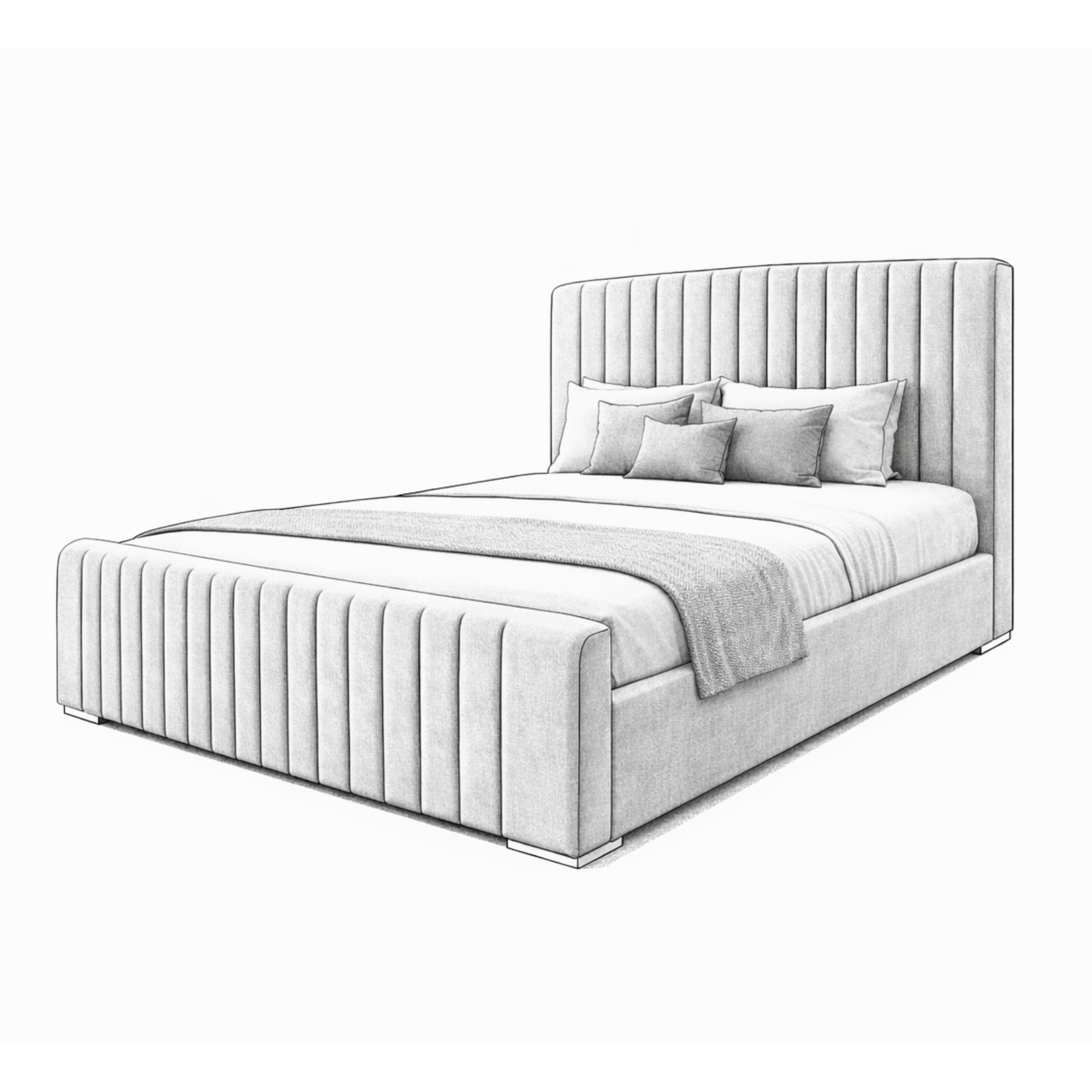 Noble Winged Ottoman Bed