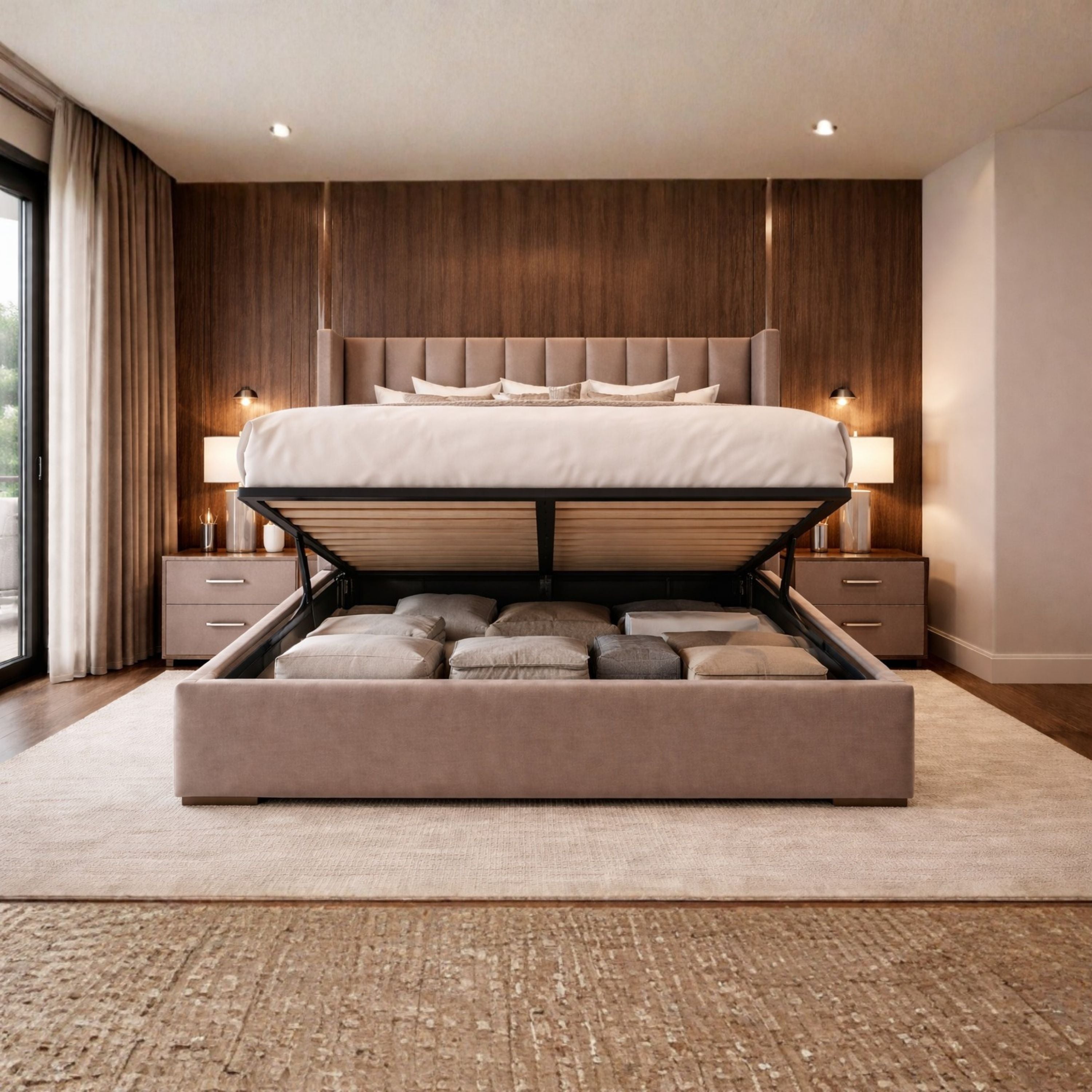 Aurora Lift-Up Storage Ottoman Bed