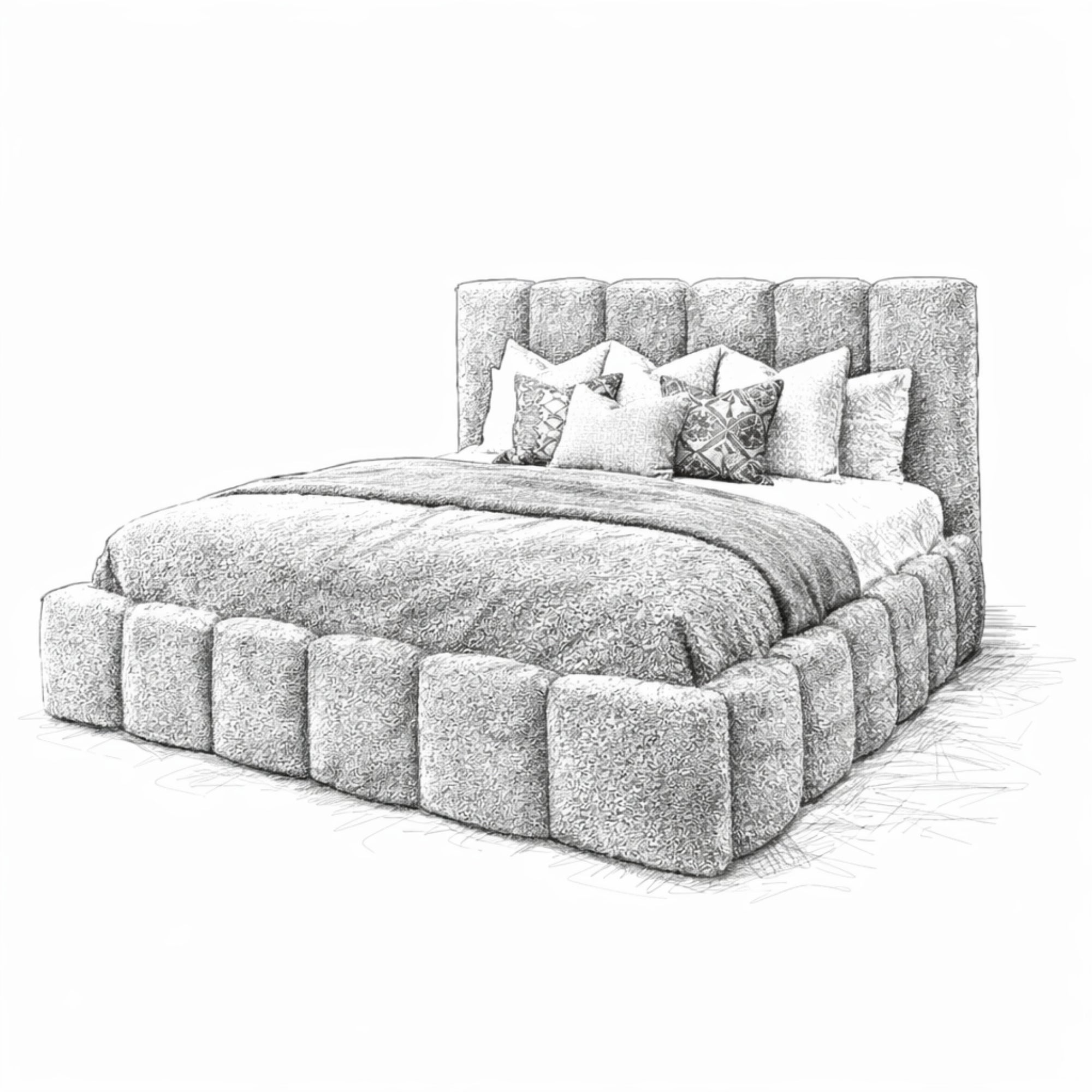 Luxe Haven Bouclé Panel Bed