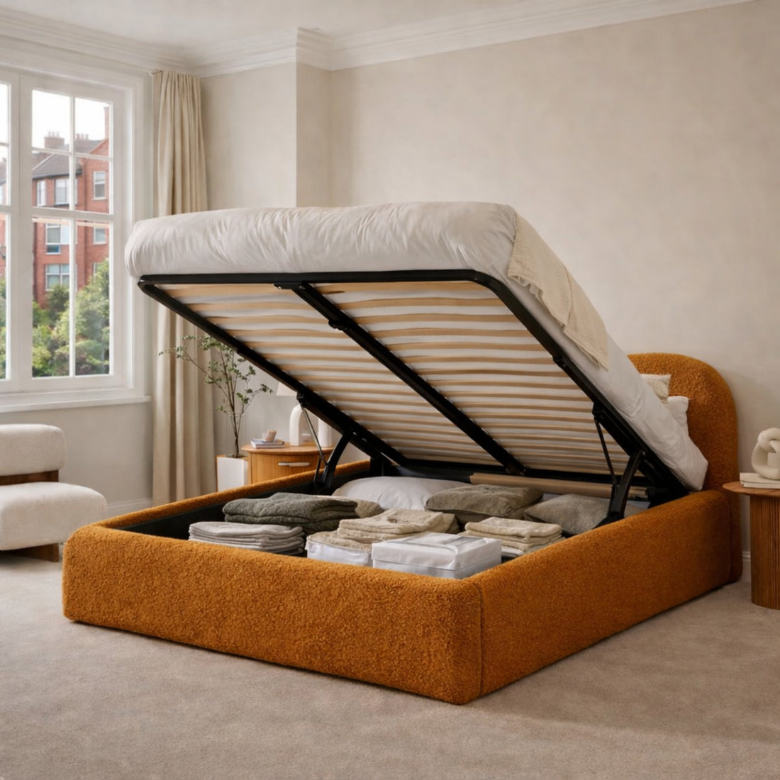 Safron Bliss Teddy Bouclé Bed