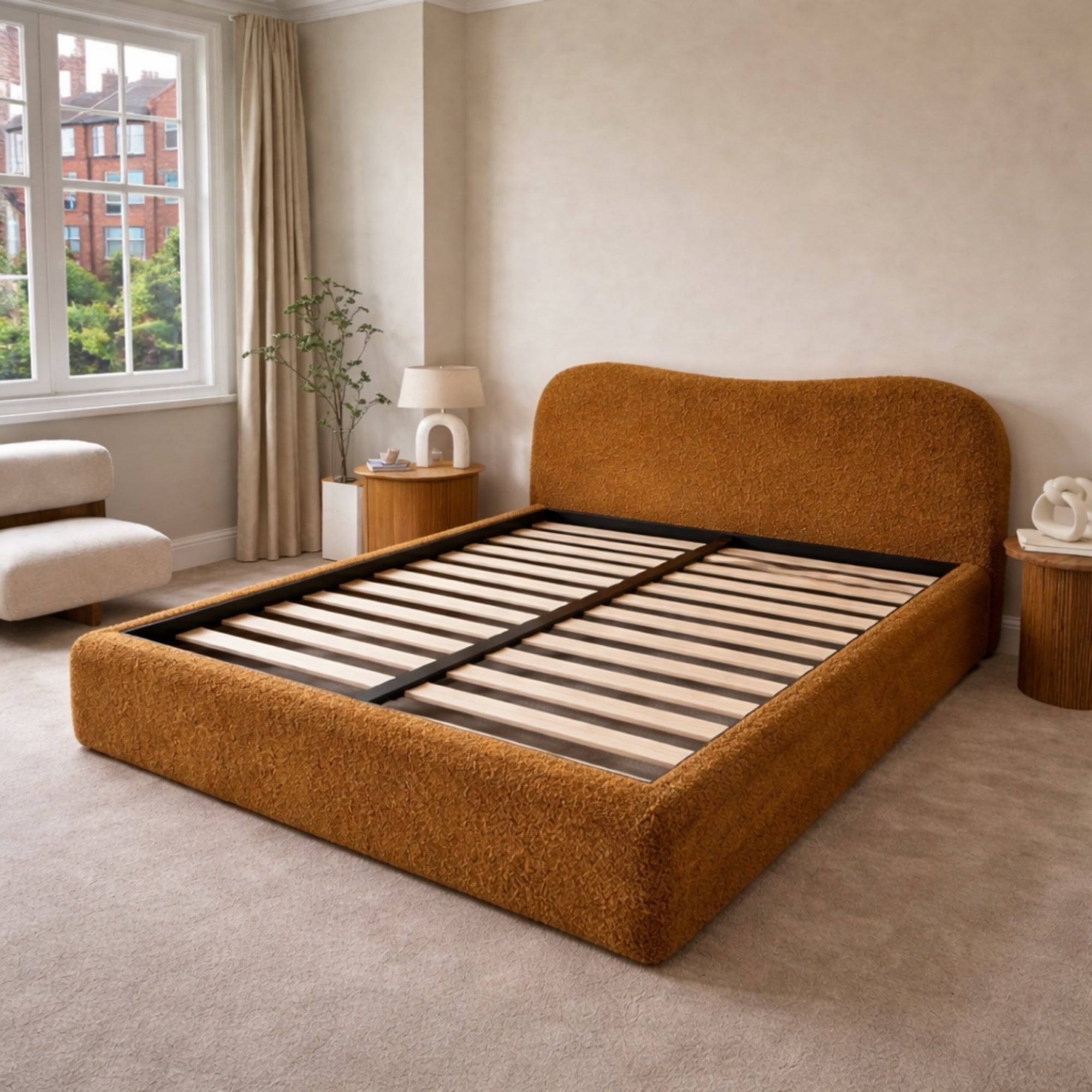 Safron Bliss Teddy Bouclé Bed