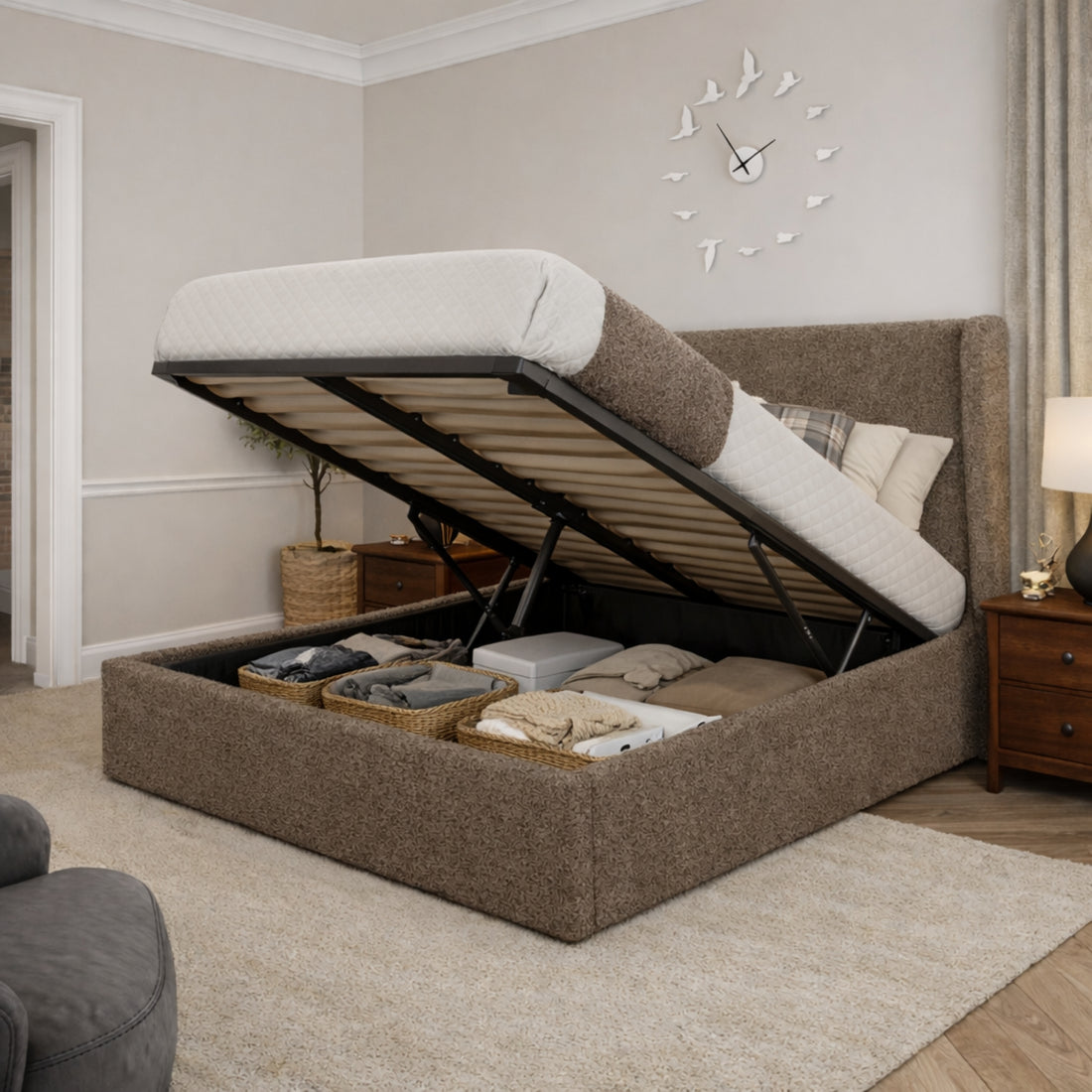 Aurora Teddy Bouclé Ottoman Bed