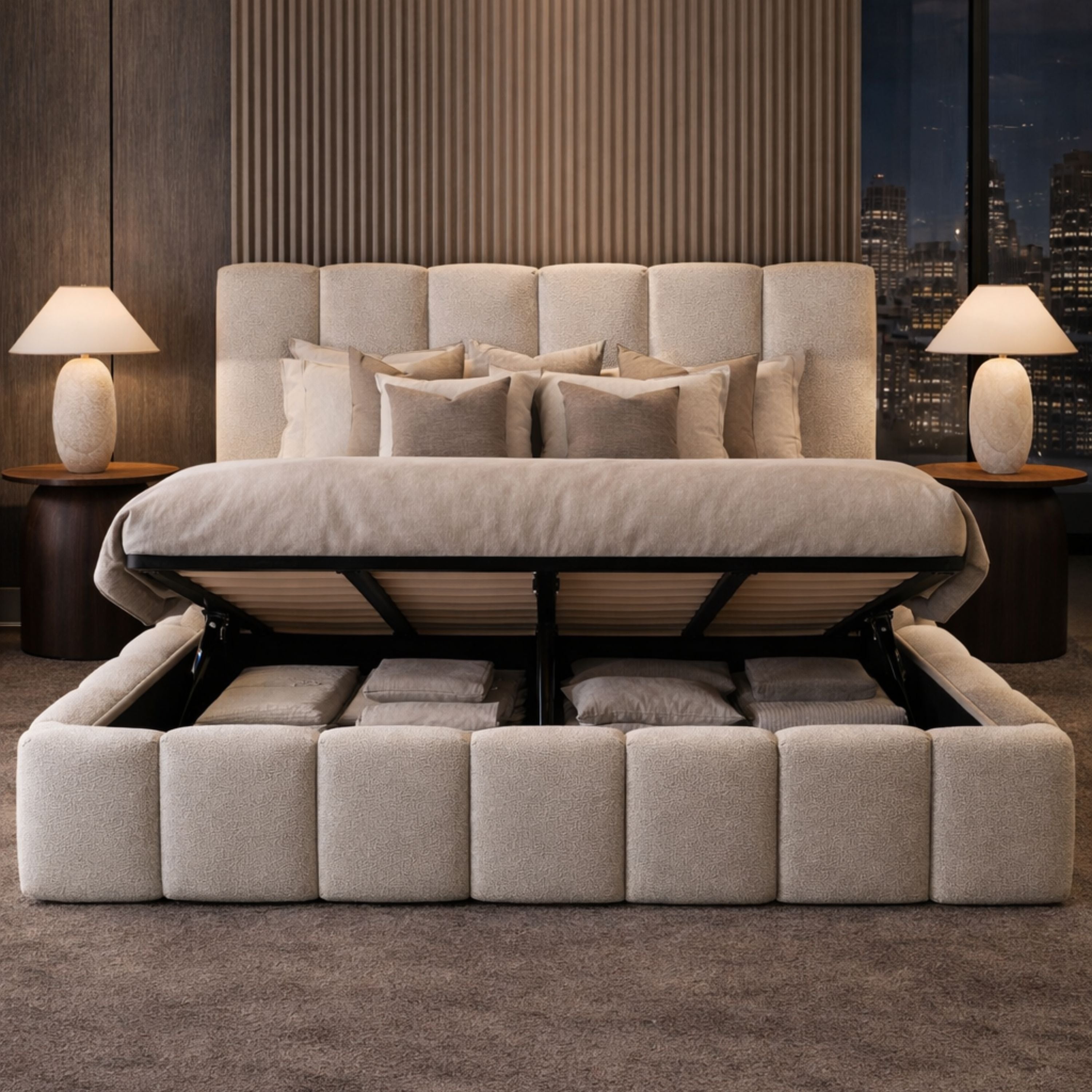 Verona Upholstered Ottoman Bed