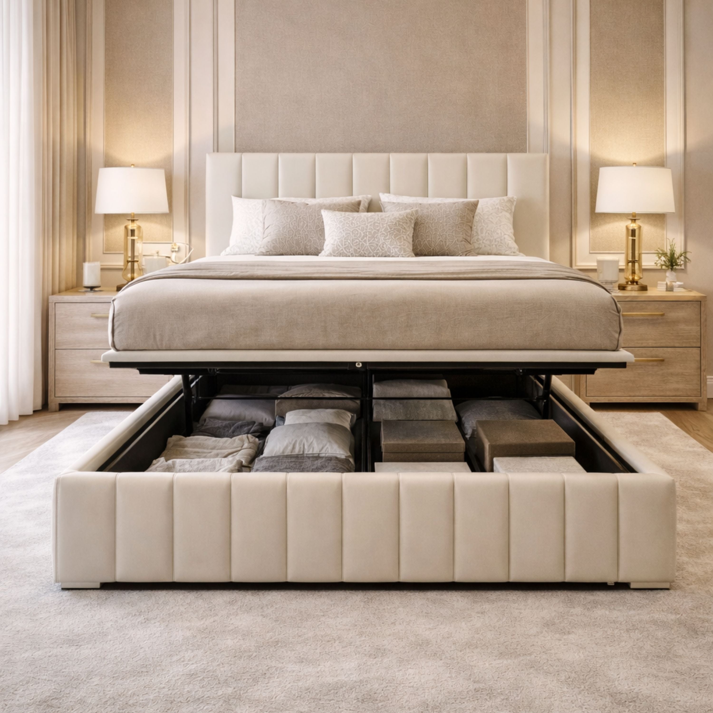 Opulence Deep Button Ottoman Bed