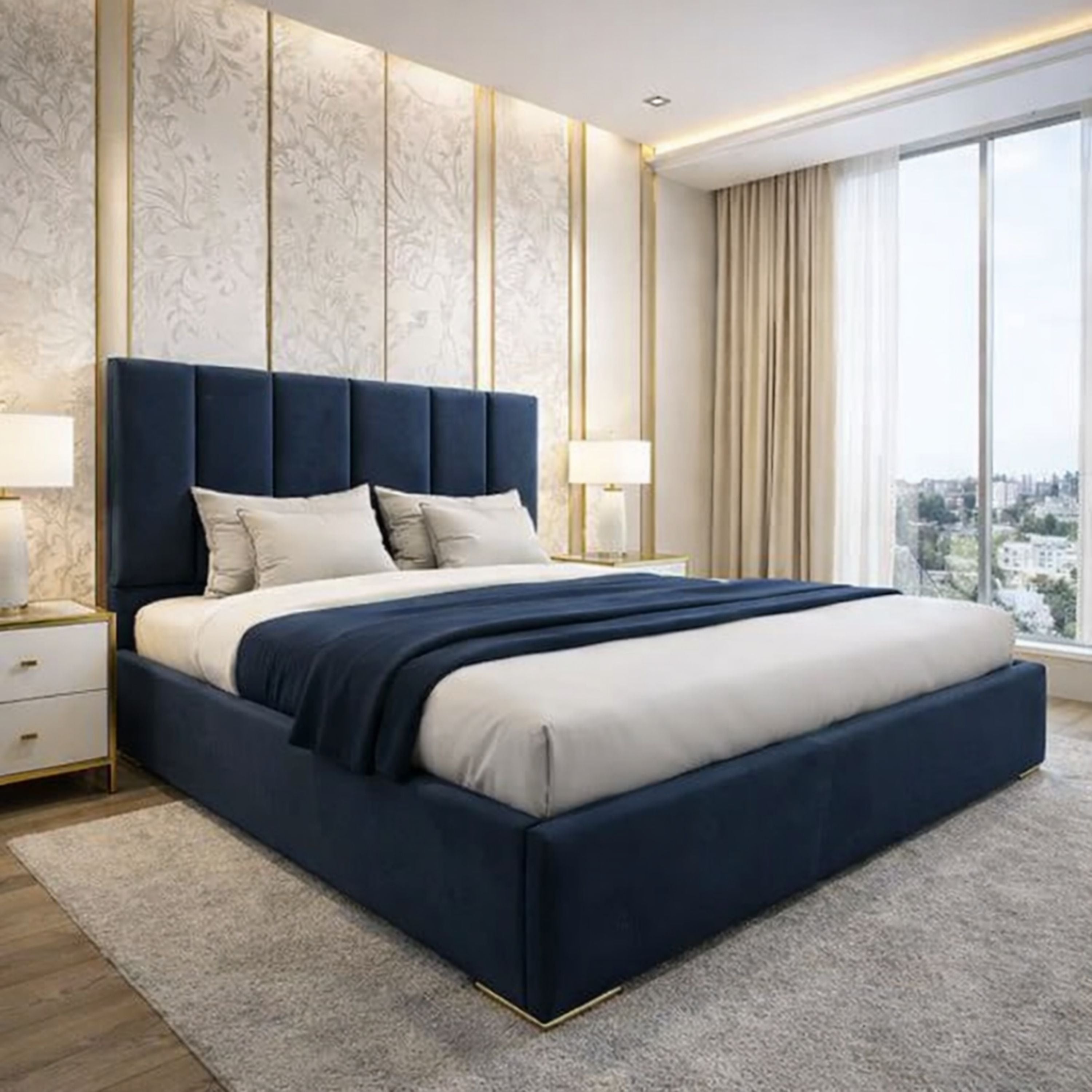 Majestic Velvet Ottoman Bed