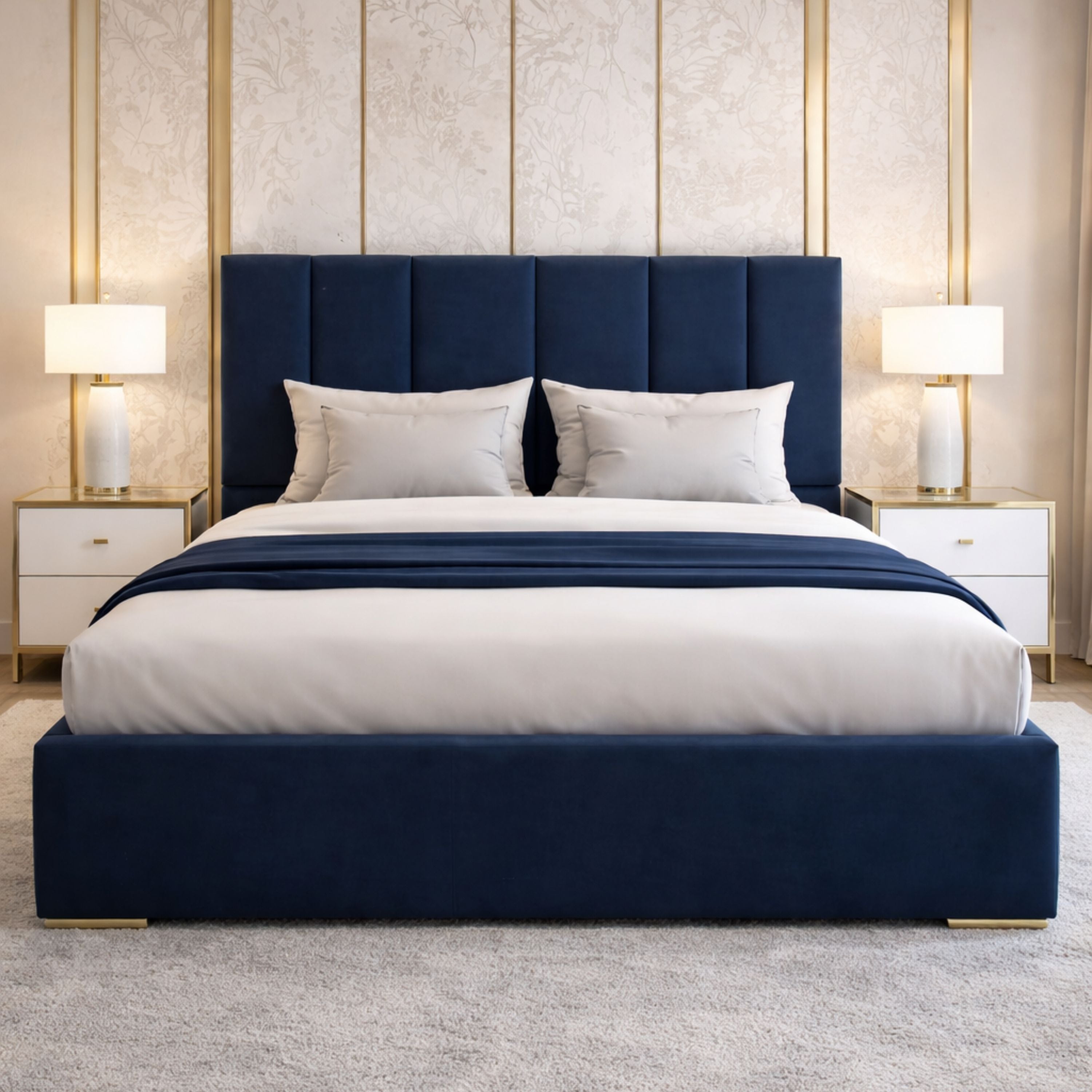 Majestic Velvet Ottoman Bed