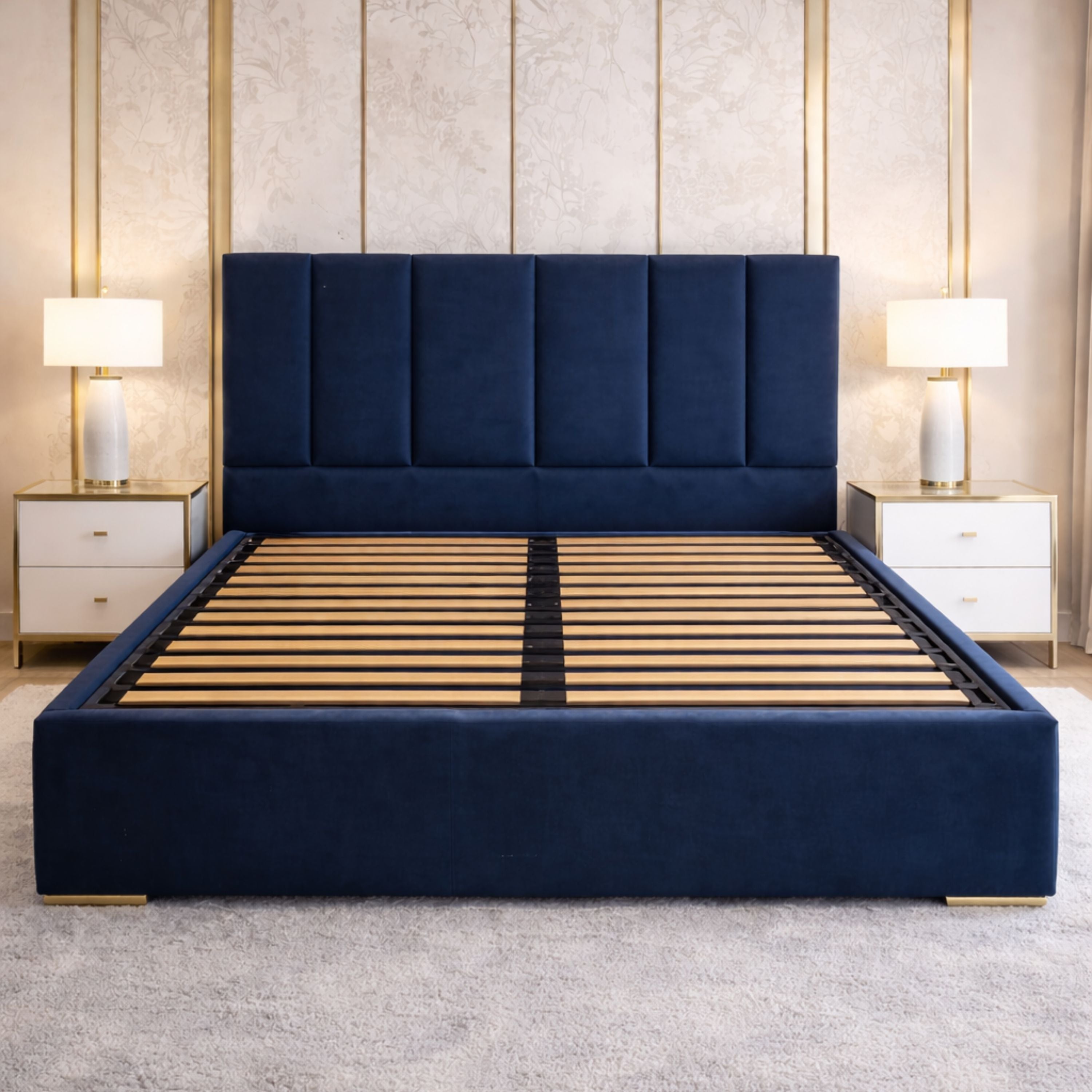 Majestic Velvet Ottoman Bed