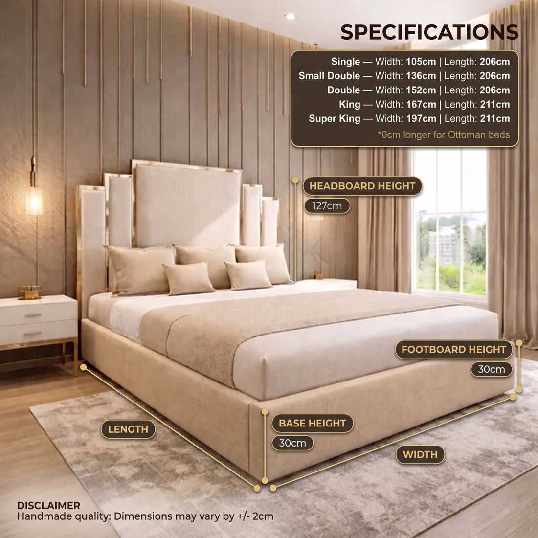 Nova Modern Ottoman Storage Bed — contemporary UK ottoman bed with hidden storage