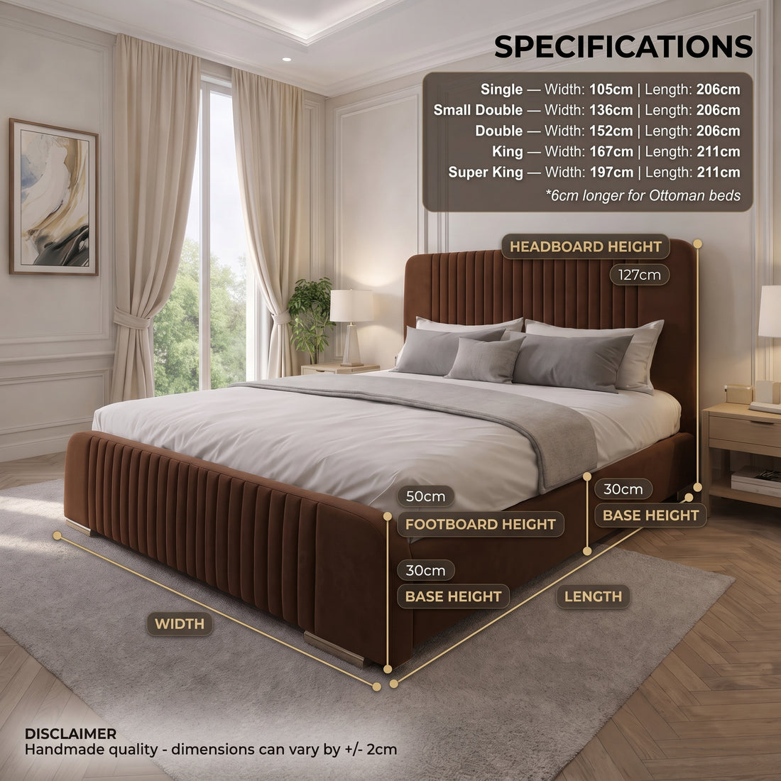 Noble Winged Ottoman Bed — modern wingback UK ottoman bed with hidden storage
