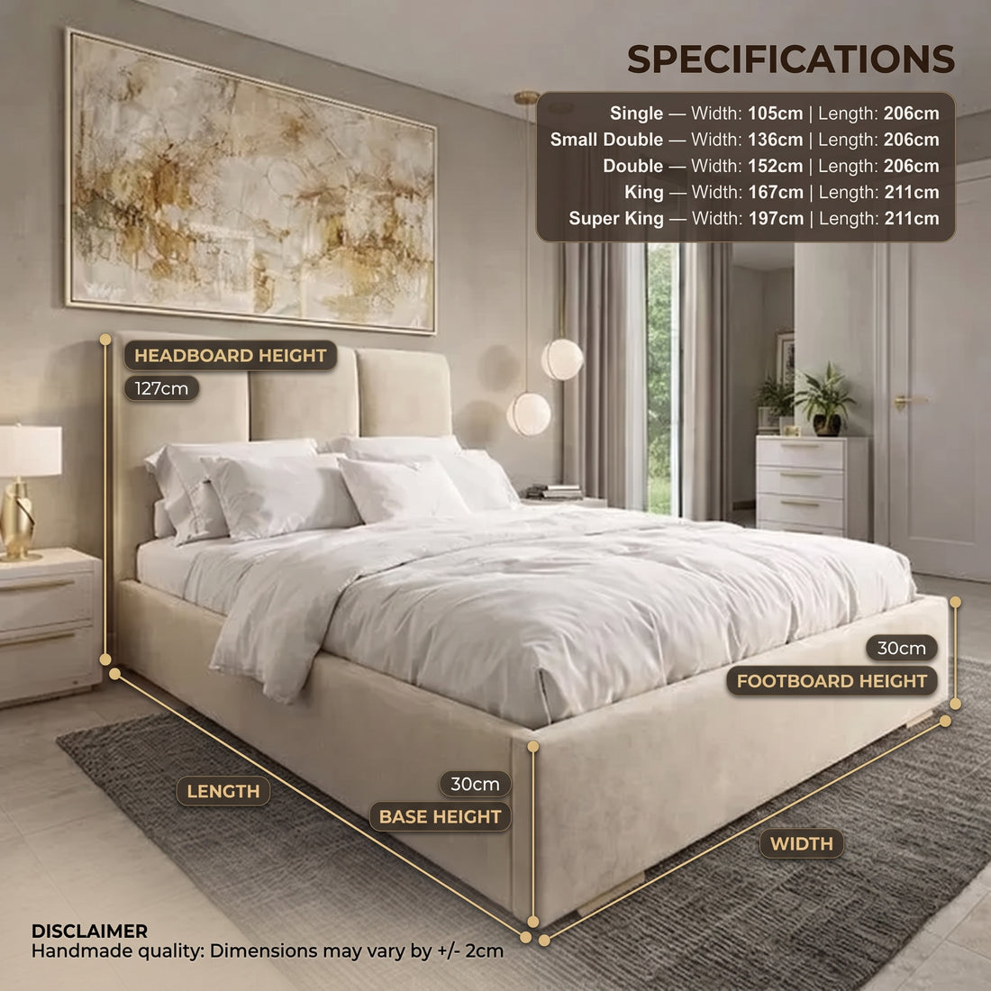 Valencia Luxury Ottoman Bed — value handcrafted UK ottoman bed with full storage