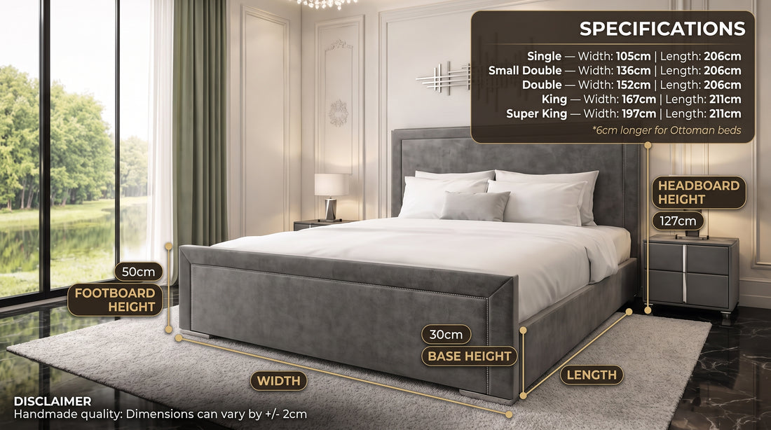 Platinum Dream Ottoman Bed — affordable handcrafted UK ottoman bed with storage