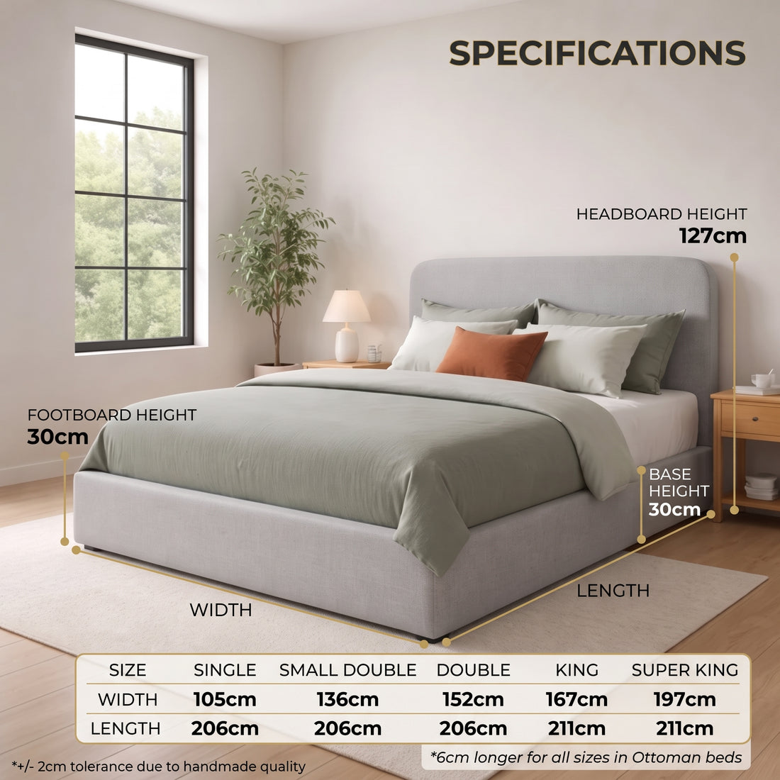 Opal Comfort Ottoman Bed — versatile UK ottoman bed with easy-lift storage
