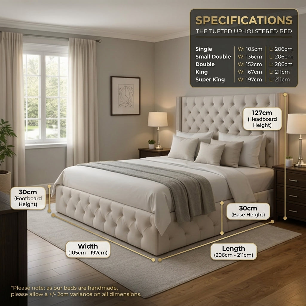 Diamond Luxe Ottoman Bed — premium diamond-stitched UK ottoman bed with storage