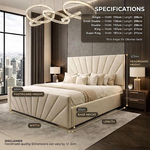 Majesty Wingback Ottoman Bed — winged headboard UK ottoman bed with lift-up storage